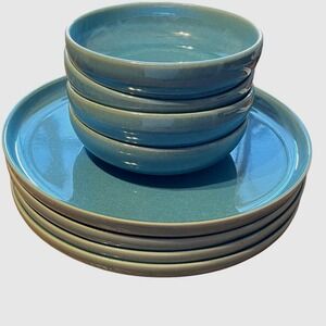 Ceramic Azoia Dinnerware Set of‎ 8 in Atacama Green Blue